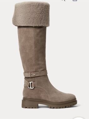 Lauren Ralph Lauren Christine Suede Over-the-Knee Boots with Shearling Cuff